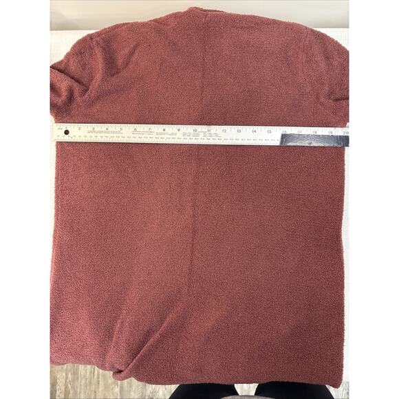 Barefoot Dreams Cozy Chic Rose Burgundy Open Front Cardigan Soft Knit M - Picture 9 of 15